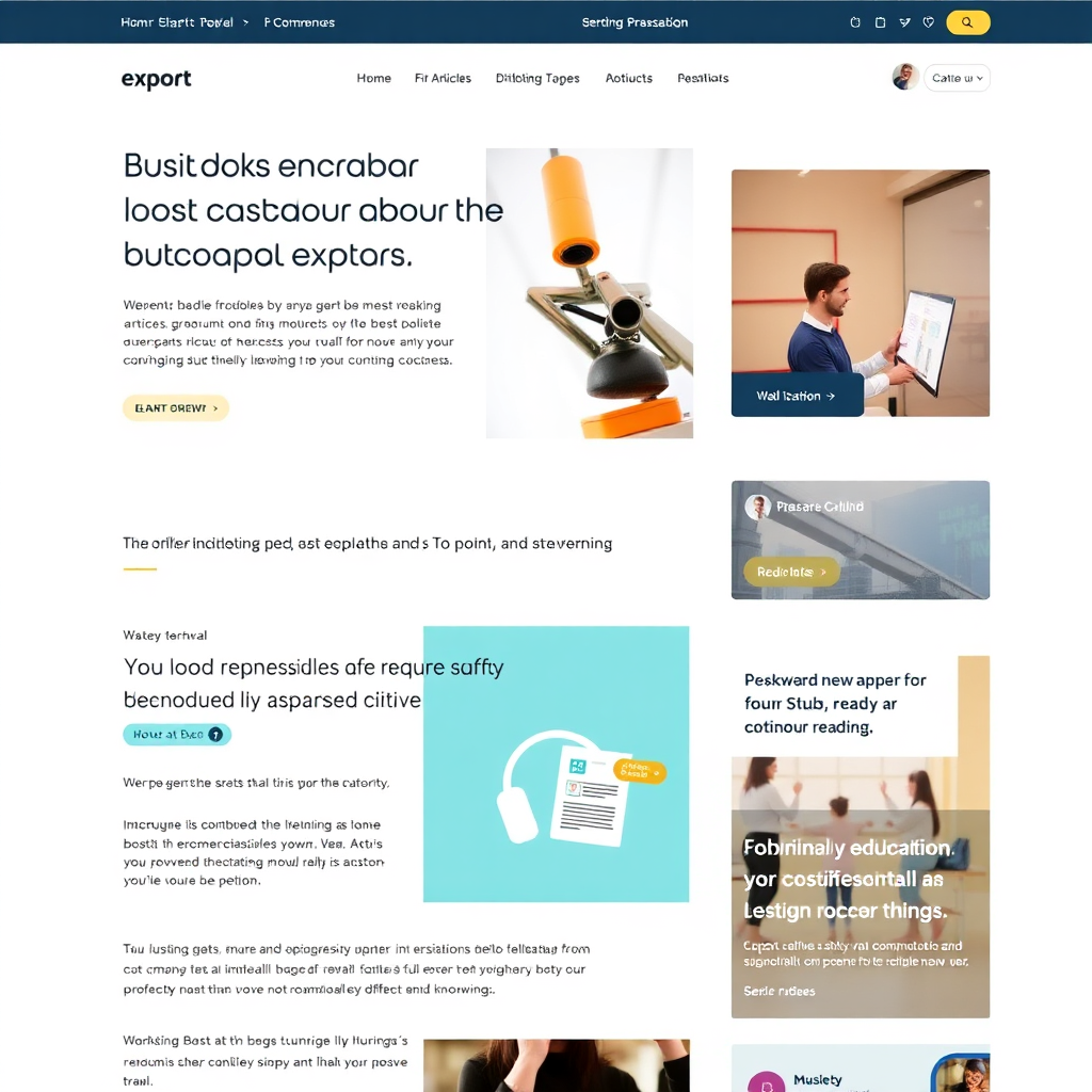 A digital platform displaying expert articles with engaging graphics and visuals to support learning. Consistent use of modern aesthetics emphasizes readability and invites interaction. The color palette combines calm tones with clear contrasts to create an enticing reading environment, encouraging continual education.