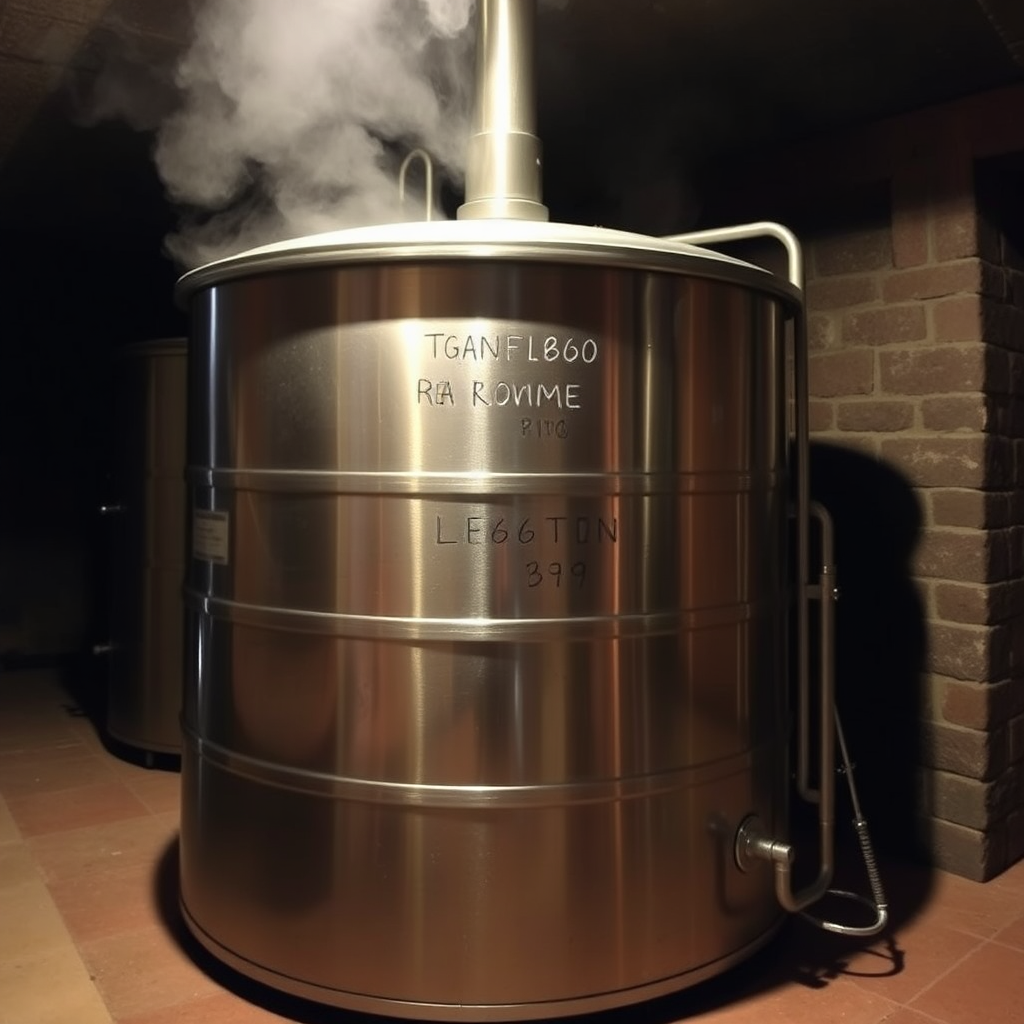 Large fermenting vat in a winery
