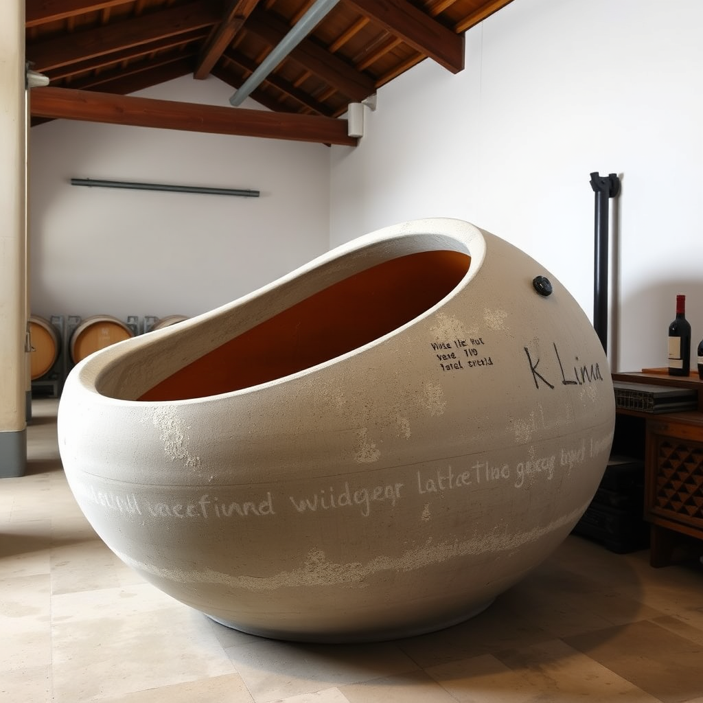 Concrete egg fermentation vessel