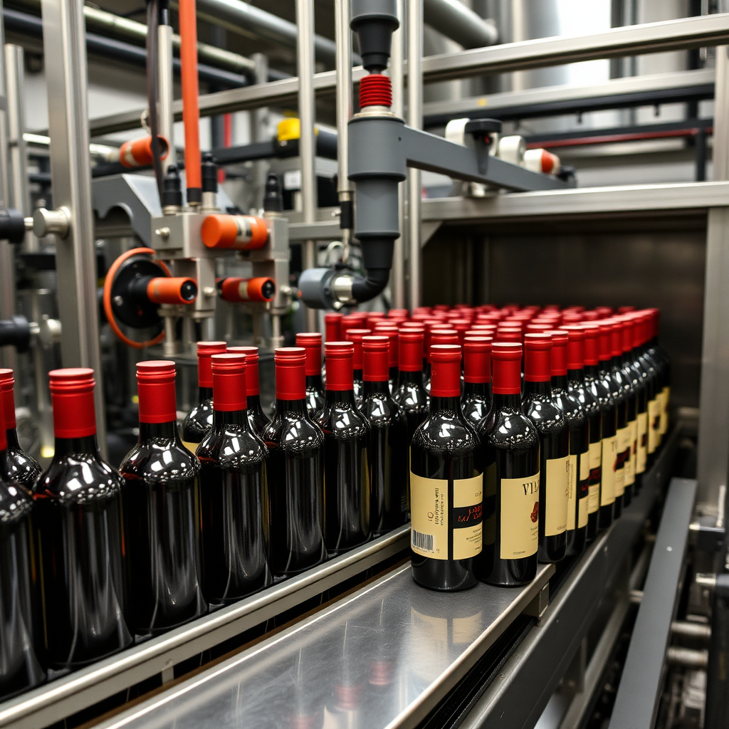 Automated wine bottling line
