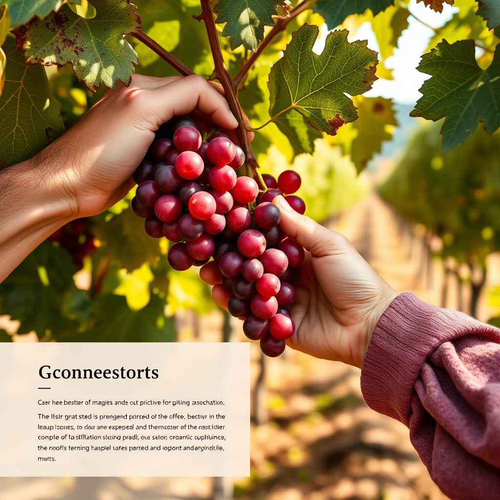 Grape harvesting in a vineyard