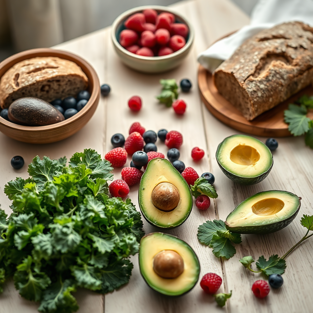 Vibrant fresh vegetables and whole grains