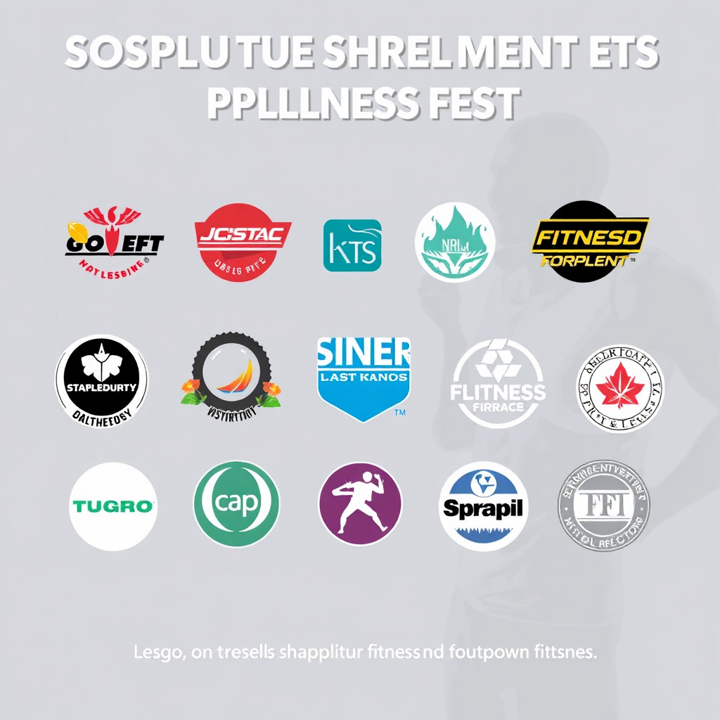 Stylized illustration featuring logos of well-known and trusted supplement brands. The illustration highlights the partnerships and credibility of the products. The background features a clean and scientific design with fitness-related elements. Emphasize the importance of quality and trustworthiness.