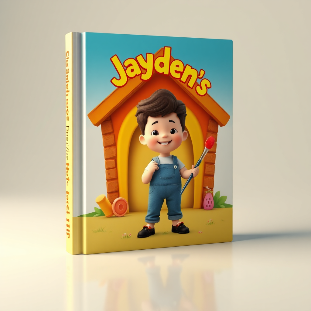 3D Mockup of Jayden's Happy Hut Book