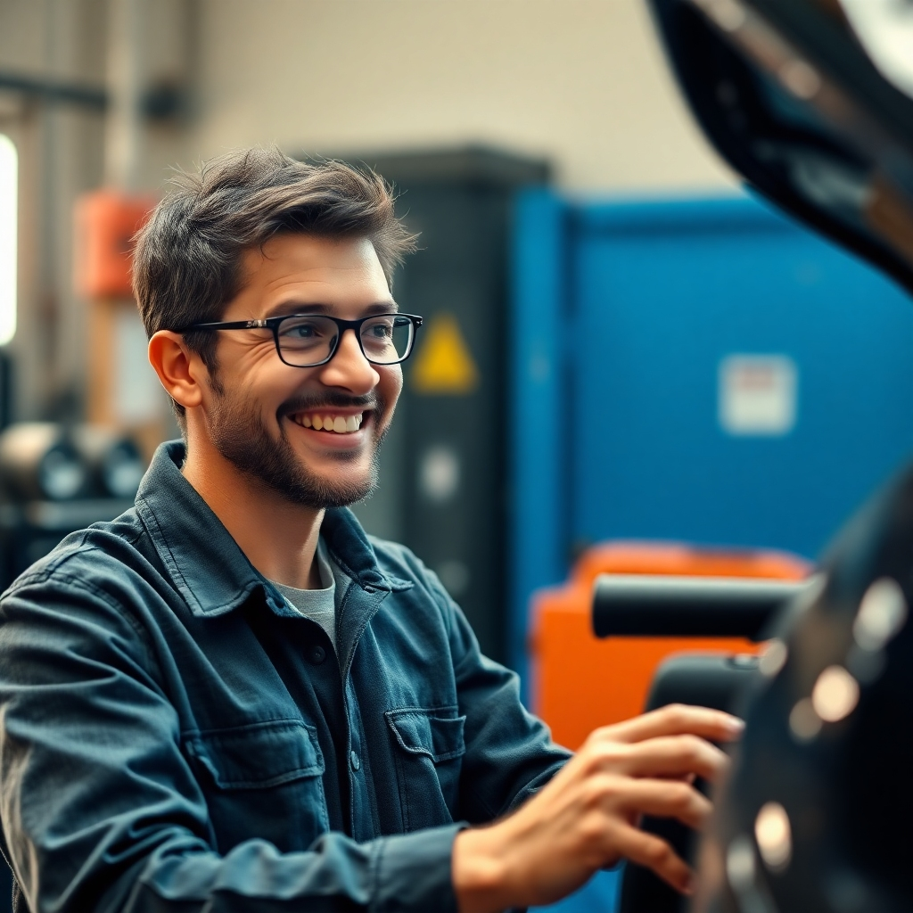 A 4K photorealistic image depicting a customer expressing satisfaction with the quality of our repair service. The image is warm, friendly, and focused on building trust. The use of soft lighting should convey an overall impression of happiness and customer satisfaction.