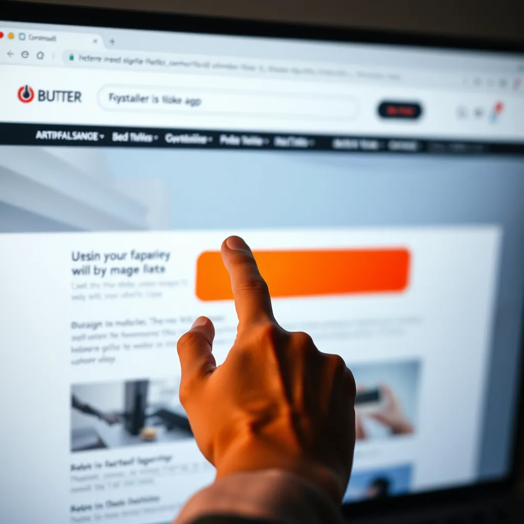 A close-up photo of a hand dragging and dropping a website element, like a button or image, onto a webpage layout, with a clean and modern website design visible in the background. The image should highlight the ease and intuitiveness of the drag-and-drop functionality.