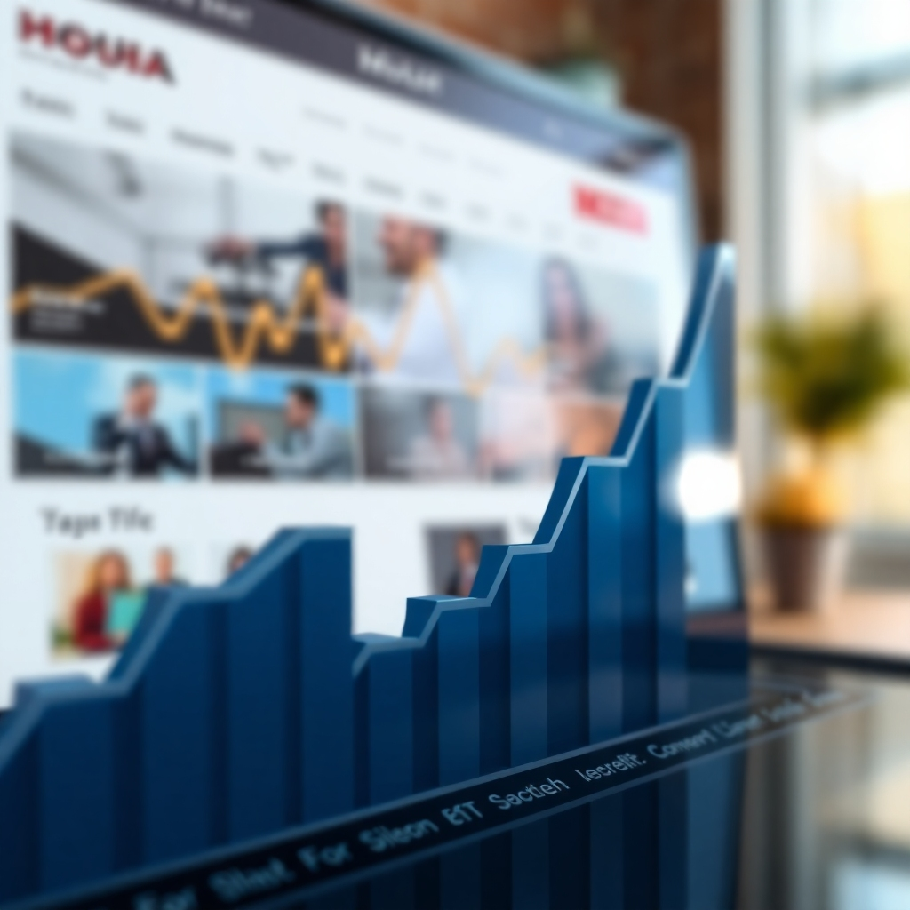 A photorealistic image depicting a graph showcasing a significant increase in website traffic and conversion rates.  In the background, a blurred image of a modern, professional website design should be visible.  The overall image should convey a sense of success and data-driven design, emphasizing the power of Hattiesburg web designers.