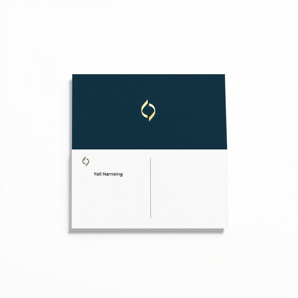A photorealistic image of a modern, minimalist logo design on a high-quality business card, showcasing clean lines and a sophisticated color palette. The background should be a clean white surface with subtle shadows to enhance depth. The logo should be easily identifiable and memorable, suggesting professionalism and reliability.