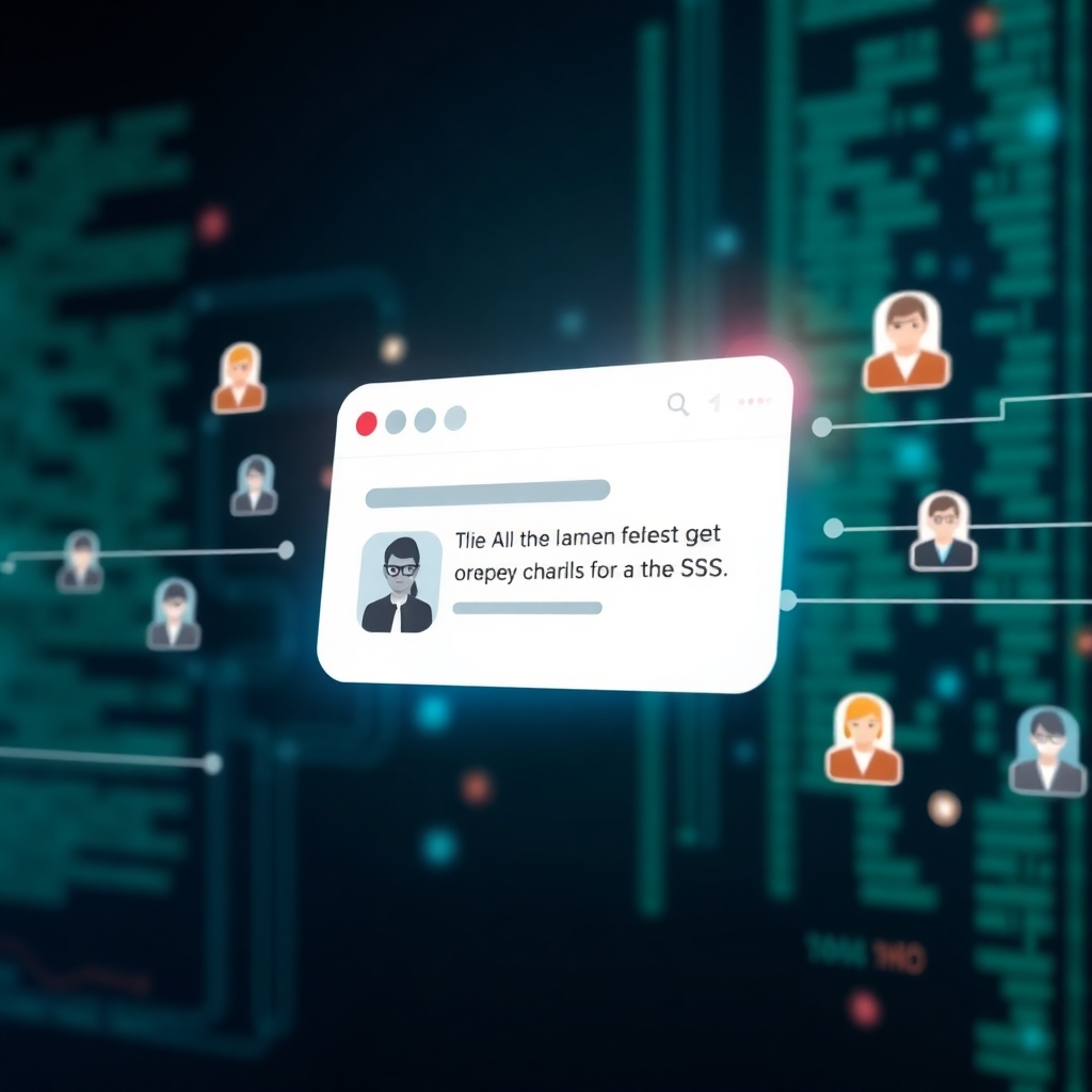 An image showcasing a personalized email or SMS message being crafted by AI, with dynamic content tailored to the recipient's profile. The background features data streams and personalized avatars, reinforcing the concept of individualization. Style: modern, data-driven, and customer-centric. Technical specs: 4K resolution, clean design.