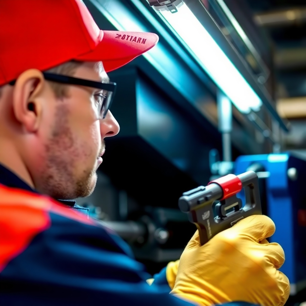An image showing a technician performing a check-up, emphasizing efficiency and preventative measures. The photo could show a technician using professional tools to ensure the quality of the work.