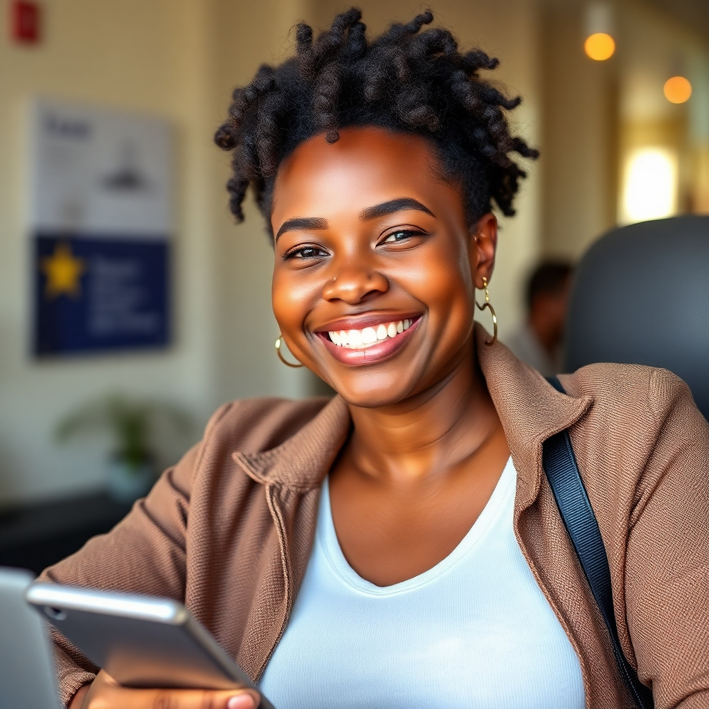 A photorealistic image of a friendly tax professional having a warm, engaging conversation with a client in a comfortable, modern office setting. The atmosphere should be relaxed and client-focused.