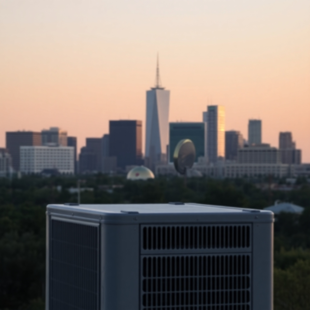 Image of the Cedar Park skyline or a landmark with a subtle overlay of a working AC unit, highlighting the local aspect.