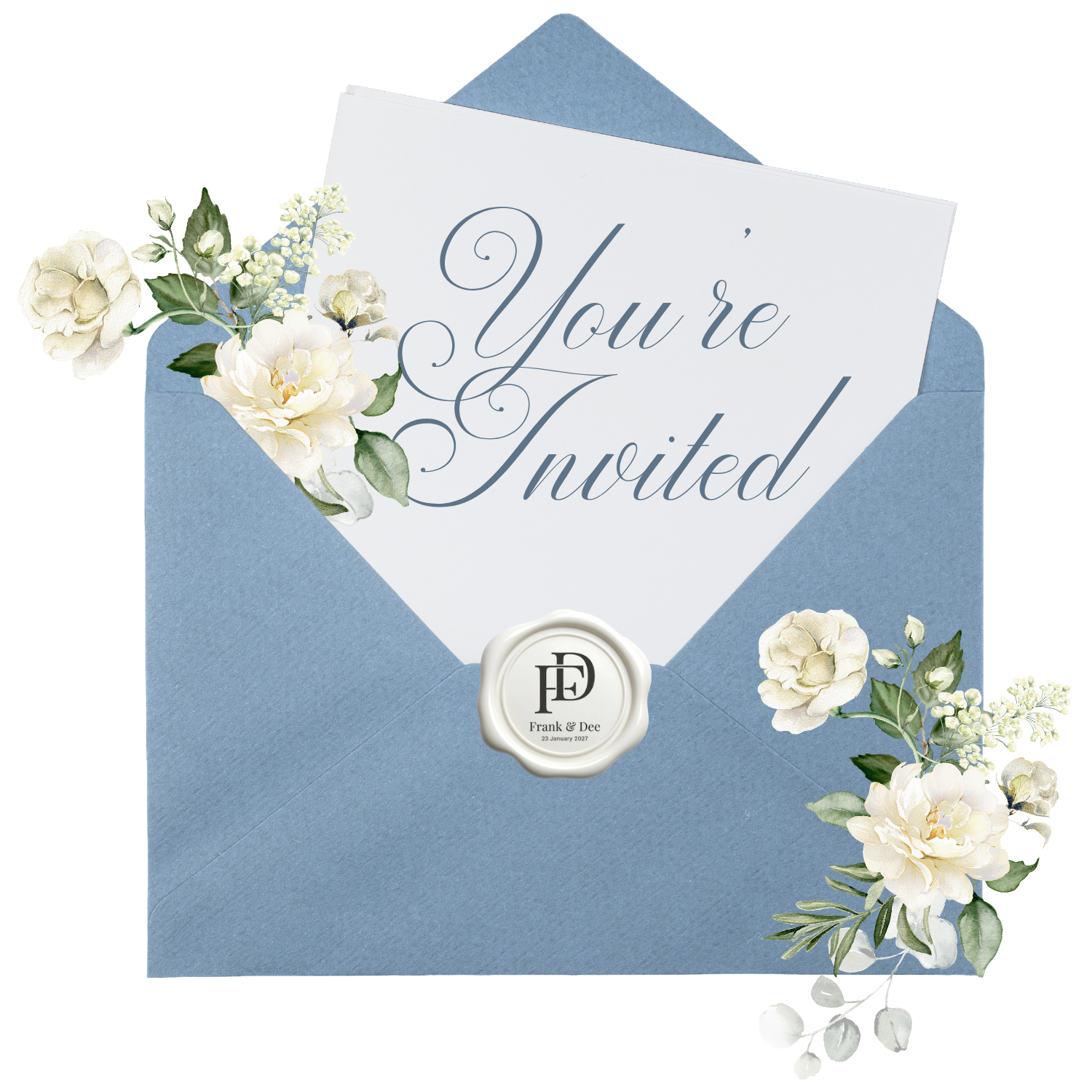 Joyce and Joey invitation envelope