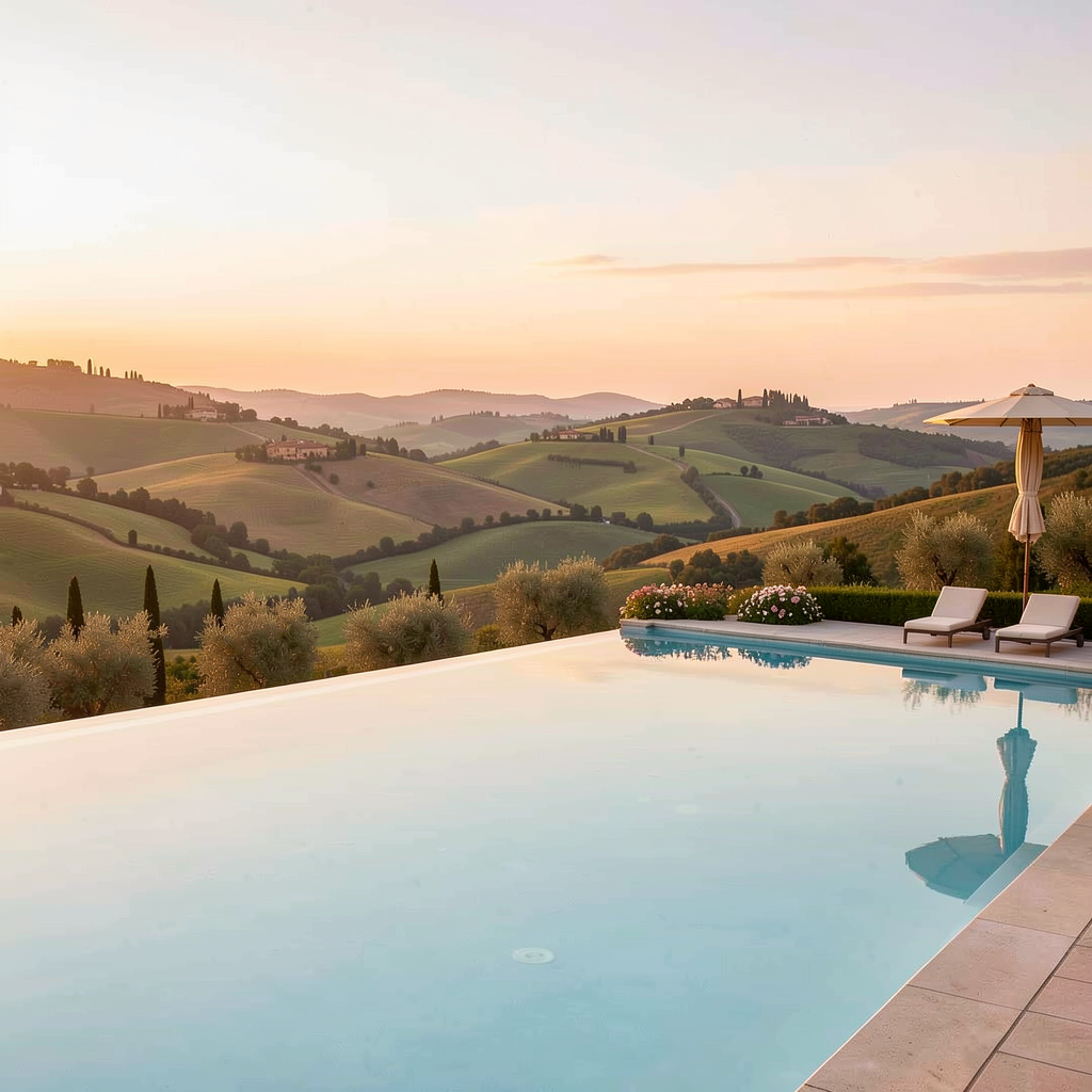 Tuscan pool view