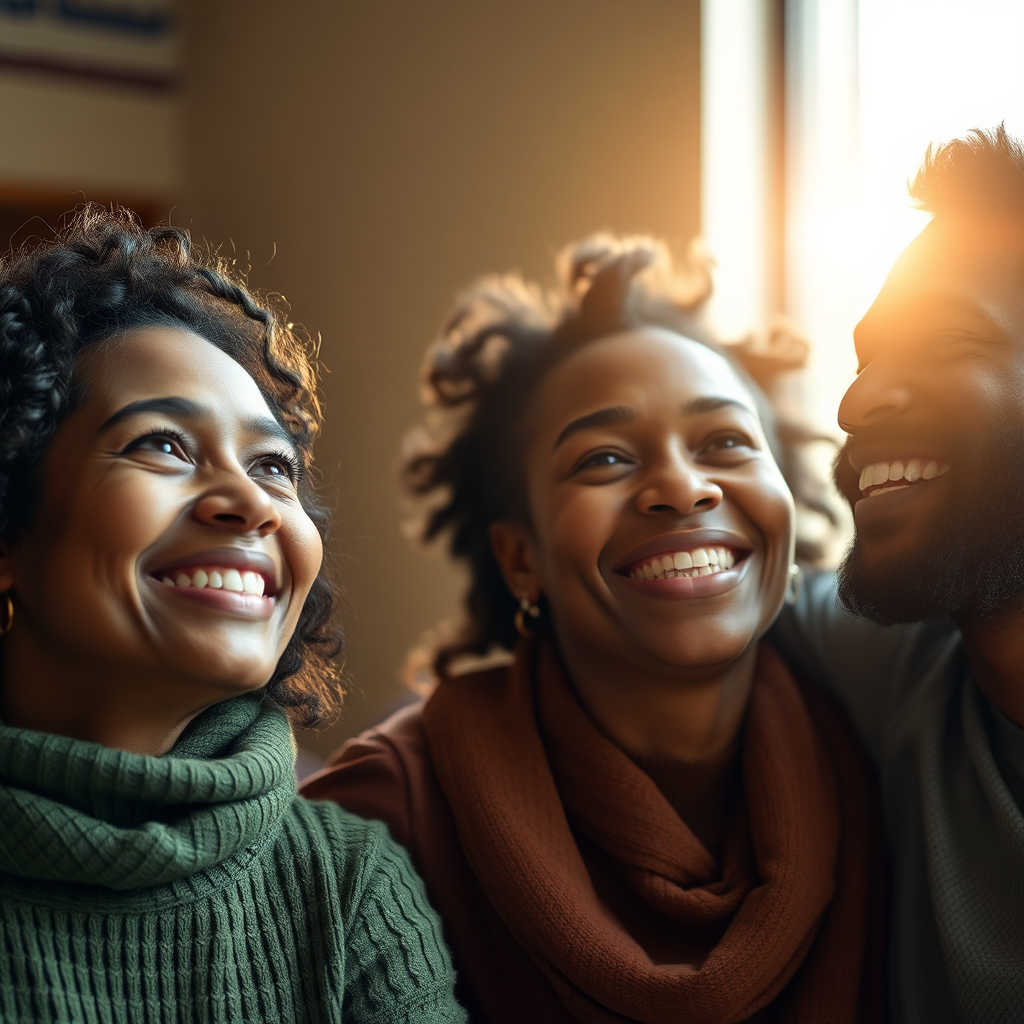 Familie blickt zuversichtlich in die Zukunft mit Finanzplanung