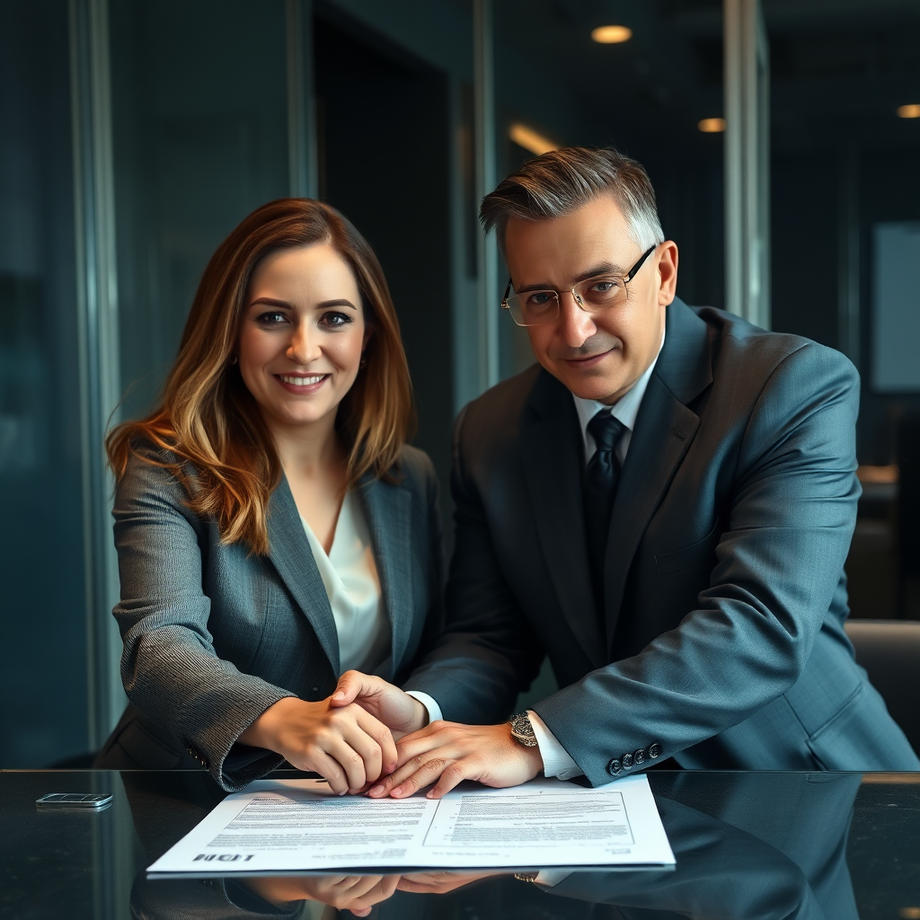 Geschäftsmann mit Vertrag