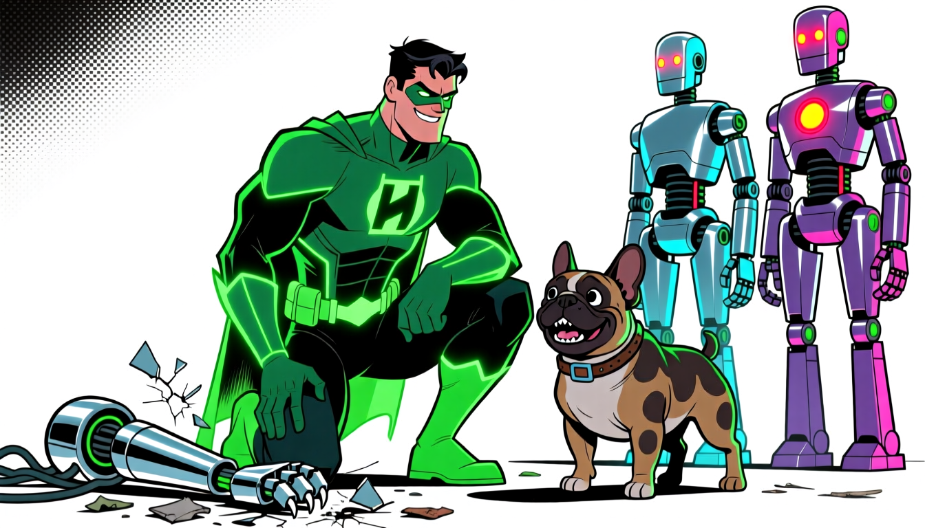 A charming depiction of AGENTFORGE as a friendly AI sidekick character, drawn in a fun comic style with black sketches on a white background. The sidekick is presented with gadgets and tools for automation, symbolizing its versatility and efficiency. Surround it with icons representing various tasks it can handle. The lighting should be bright and inviting, enhancing the character's approachable nature. The perspective should be slightly angled to create a sense of action and engagement. Ensure 4K quality to capture the lively details of the character and its tools.