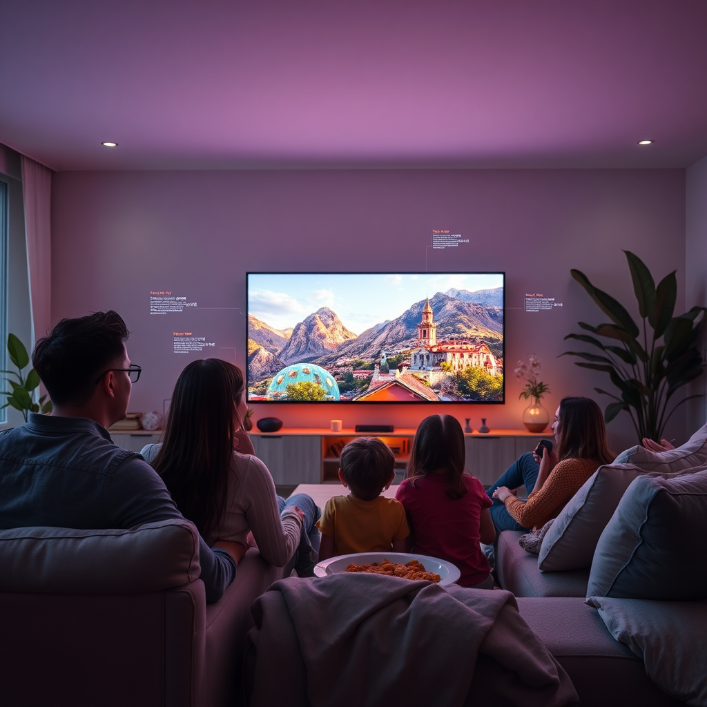 A humanoid robot is seen doing work on a laptop. In the background, the world is seen behind the robot from a large window. The scene is meant to invoke feelings of hope and ease of use.