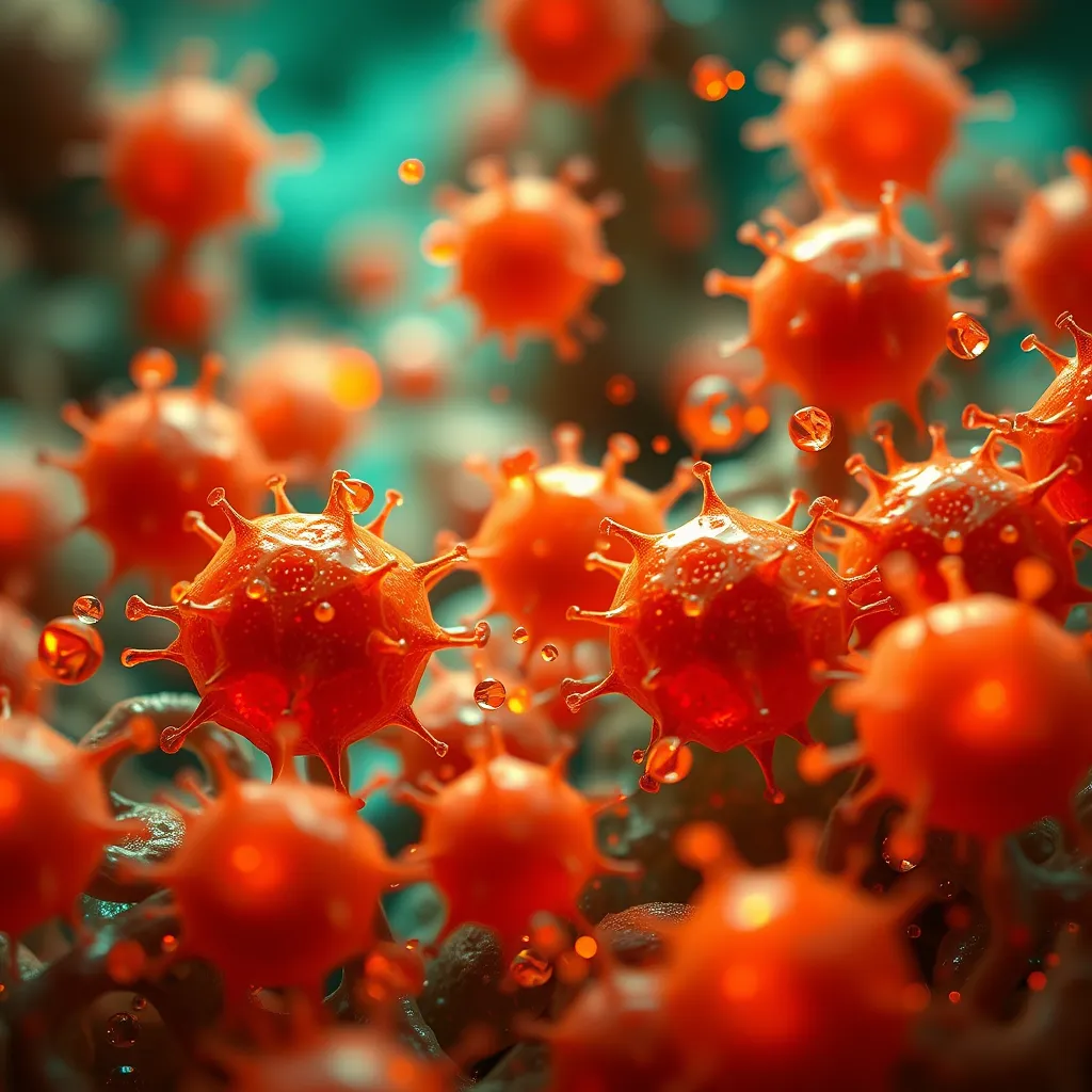 A microscopic image of cells thriving in a vibrant environment, with glowing particles representing antioxidants. The image should highlight the process of cellular repair and regeneration, emphasizing the role of goat cheese in promoting longevity.