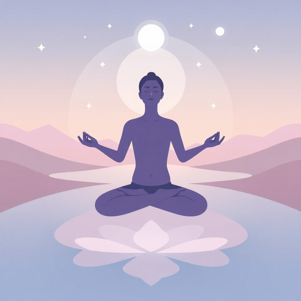 Create a photorealistic, ultra-high quality 8K resolution image. The image should depict a serene landscape at sunrise or sunset, perhaps a mountain range or a calm ocean.  In the foreground, there should be a single, majestic animal, such as a lion or a wolf, appearing calm and confident.  The lighting should be soft and warm, with a focus on natural light. The color palette should be earthy tones, with vibrant hues at the horizon. The camera angle should be slightly low, looking up at the animal.  The texture details should be highly realistic, including the fur of the animal and the texture of the landscape. The environment should be peaceful and inspiring.  There should be no human presence. The style should be similar to wildlife photography by renowned nature photographers such as Frans Lanting. The overall mood of the image should reflect peace, self-confidence, and mindfulness.