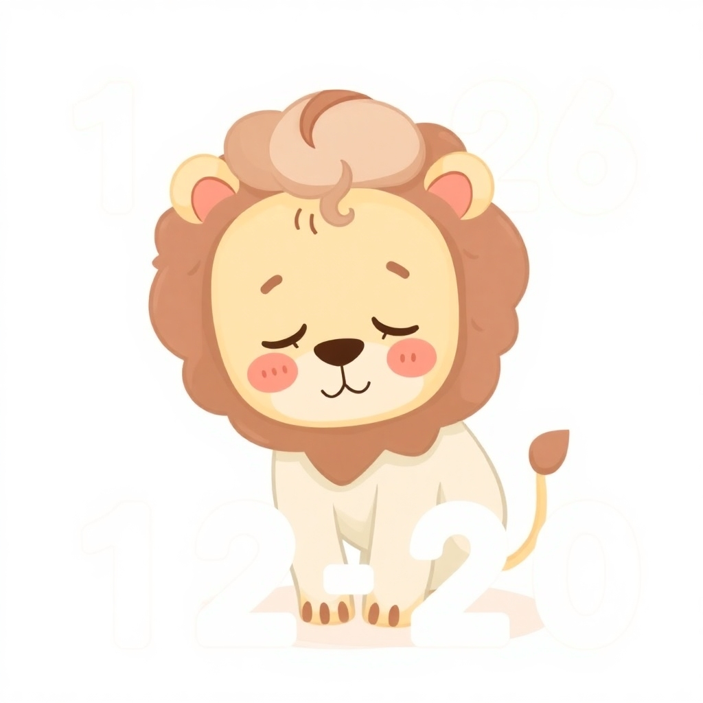 A stylized image of a friendly cartoon character (e.g., a sleepy lion or sheep) guiding a child through the numbers 1-20, using a soft, playful animation style. Use pastel colors, with a focus on soft textures and a calming atmosphere.
