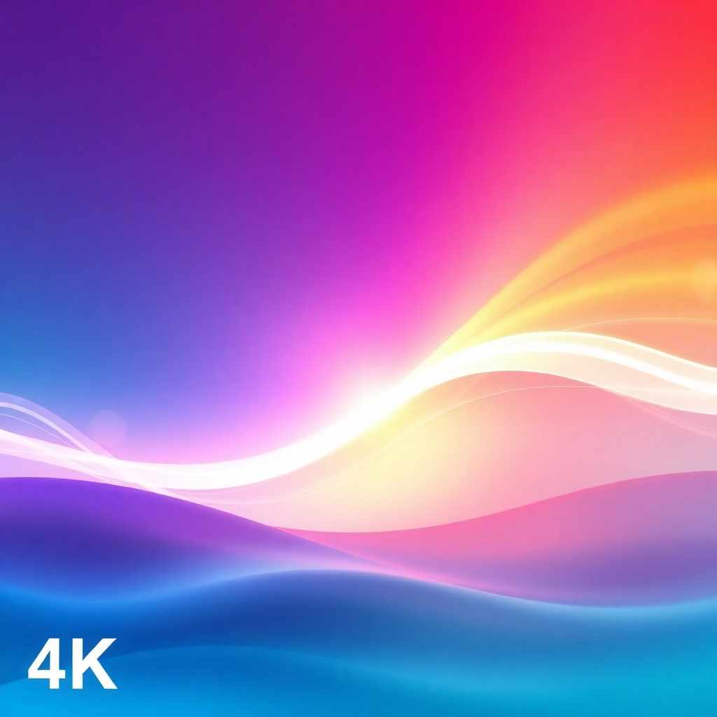A stylized representation of sound waves in vibrant colors. A gentle, calming visual style should convey the healing and therapeutic properties of the sounds. 4K resolution. The image could incorporate visual elements resembling light or energy flowing.