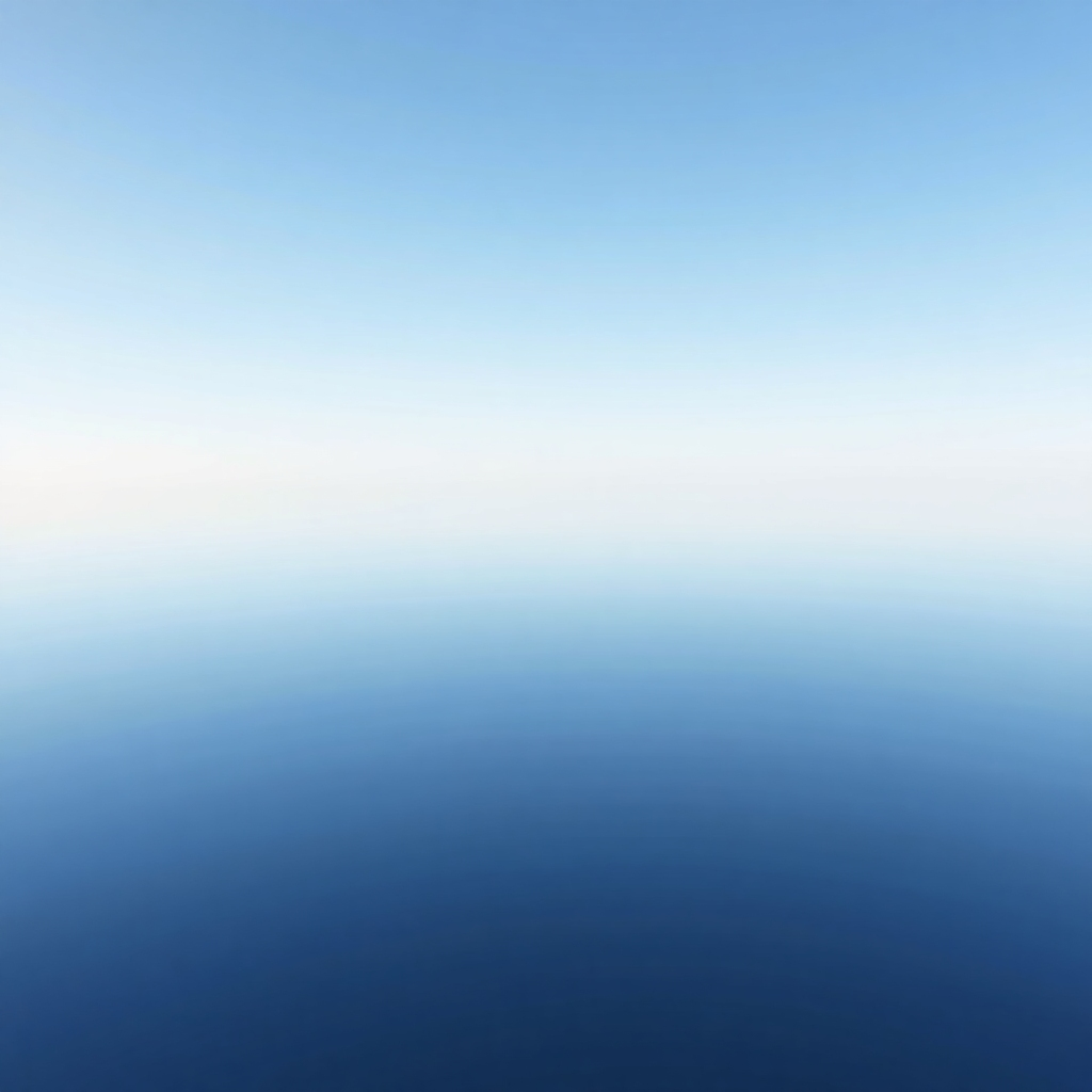 Create a photorealistic image of a still, clear lake reflecting a perfectly blue sky. The water is so calm that the reflection is mirror-like. The scene should evoke a sense of peace and tranquility. Style reference: nature photography, zen minimalism. Technical specs: High quality, detailed rendering.