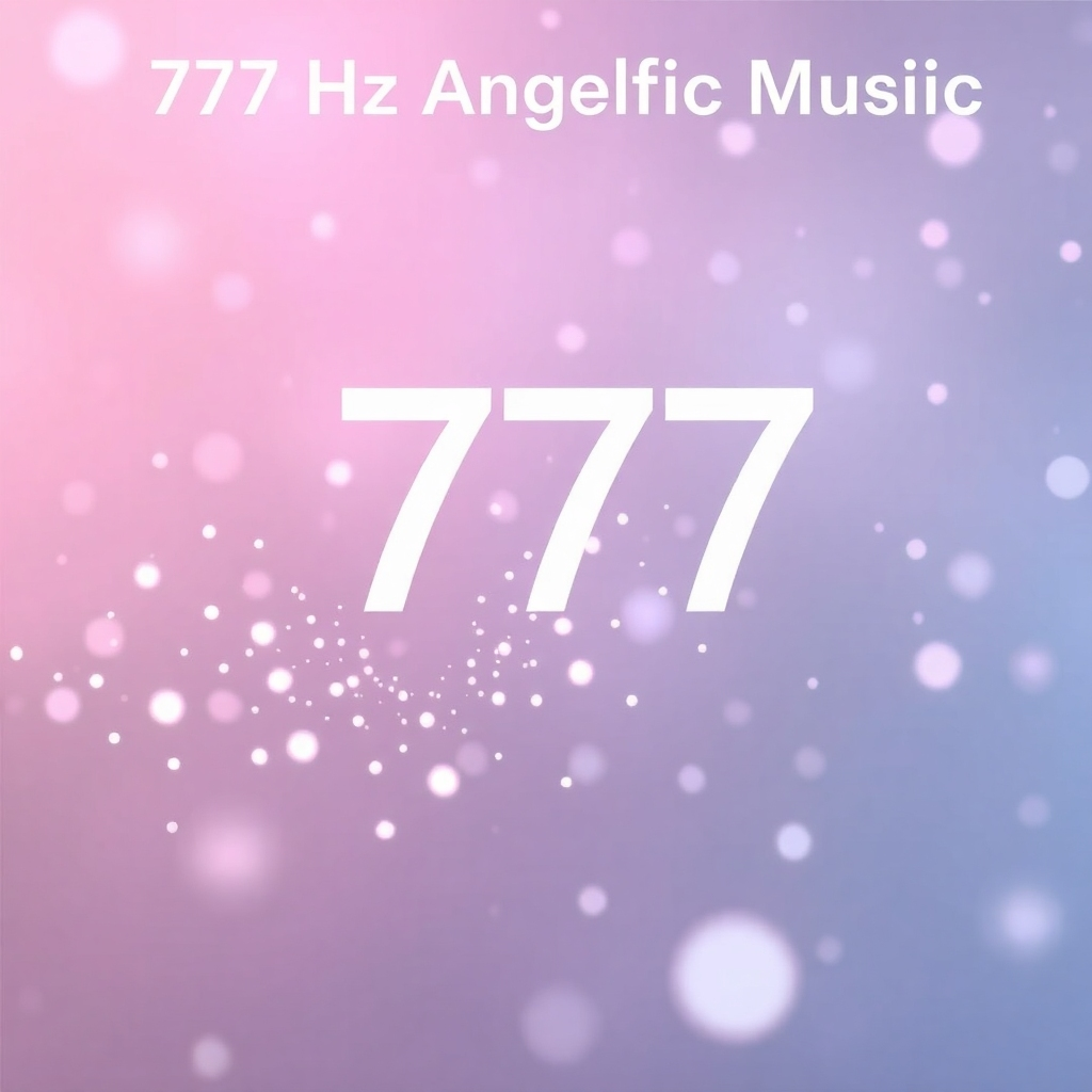 Create a stylized image representing 777 Hz Angelic Music. Visualize soft, glowing particles floating in the air, forming gentle, ethereal patterns.  Use a calm, dreamy color palette of pastel pinks, blues and purples.  The camera angle should be wide, capturing the overall serene atmosphere. The overall style is ethereal and dreamy, conveying the calming nature of the music.