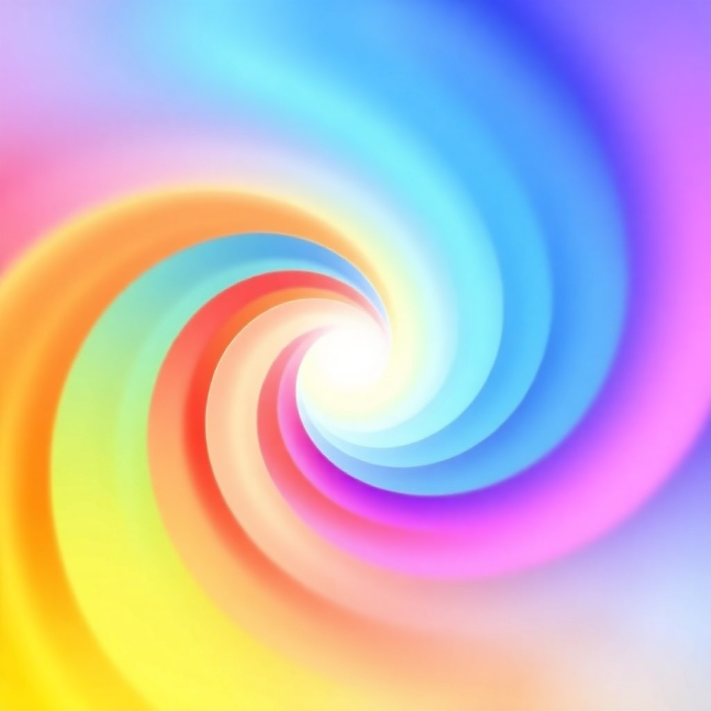 Depict a series of resonating sound waves in vibrant, harmonious colors, emanating from a central point of light. The waves interlock and overlap, creating a visual representation of spiritual alignment and divine resonance. The overall feeling should be one of peace and harmony.