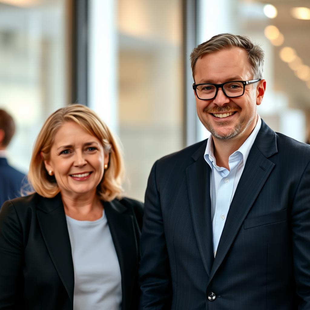 Create a photorealistic image of a financial advisor giving a supportive gesture (e.g., placing a hand on a client's shoulder) while reviewing financial documents together. The setting should be in a comfortable, relaxed office. Camera angle: Close-up, focusing on the connection. Technical specs: 4K resolution, high quality.