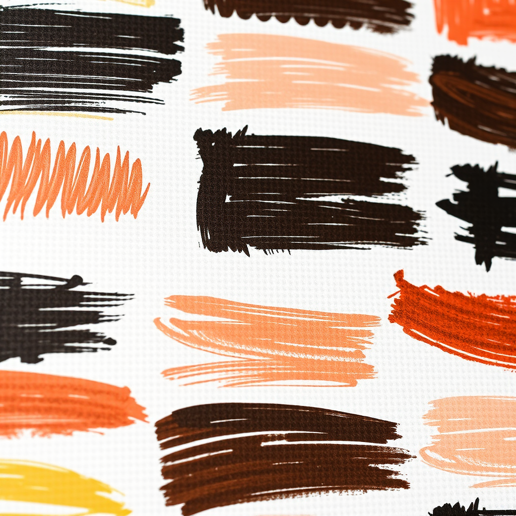 A close-up image showcasing a variety of expressive brushstrokes on a canvas. Include examples of bold, energetic strokes, gentle strokes, and textured strokes. The style is dynamic and visually engaging.