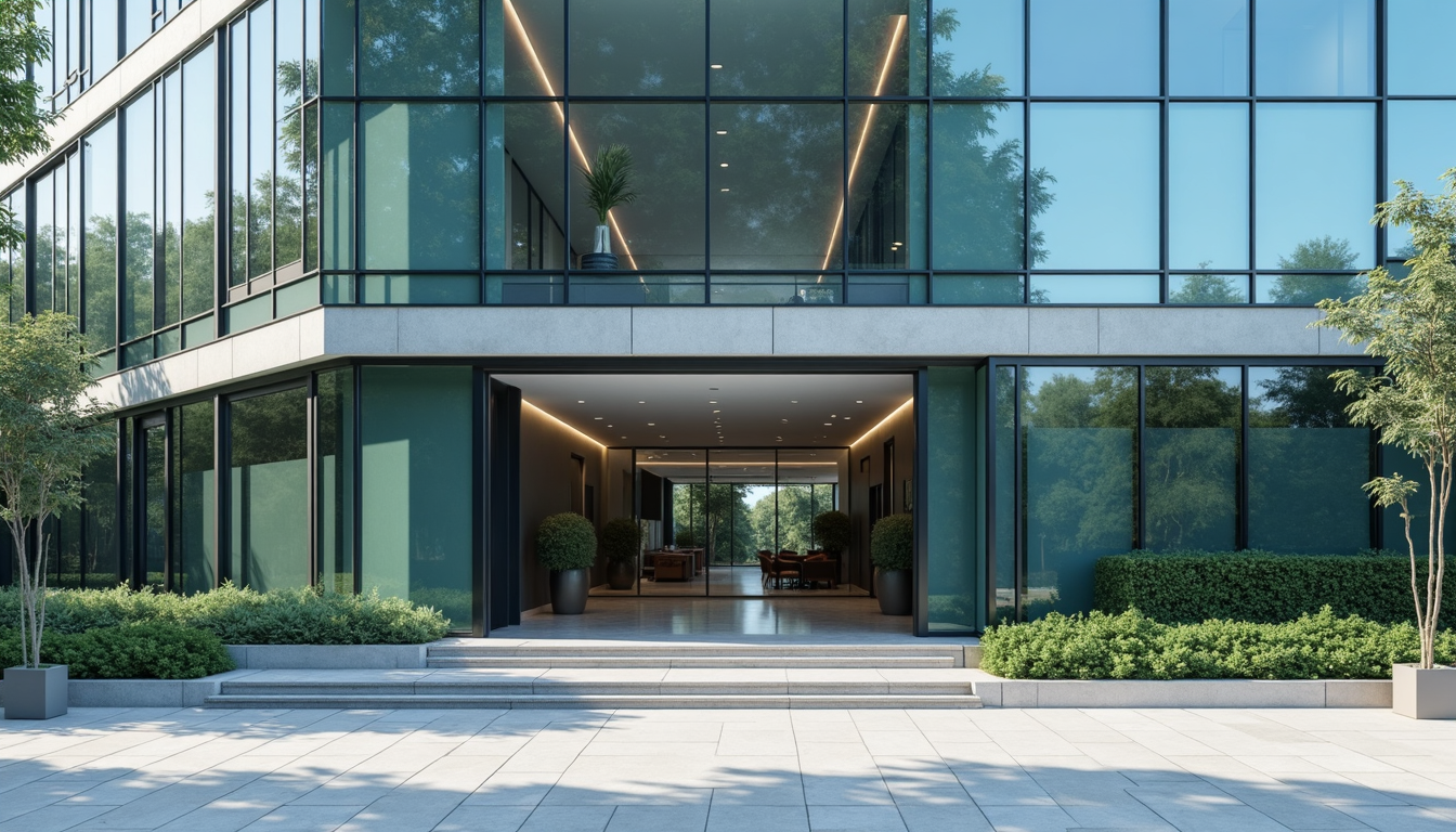 A brightly lit, welcoming storefront of 'Pacific Rental Company'. Various pieces of well-maintained equipment are visible through the large windows: a power washer, a small excavator, and a selection of power tools neatly arranged. The store's sign is clearly visible, with a clean, modern logo. Landscaping is well kept, with flowers planted near the entrance. The overall impression is clean, professional, and inviting, suggesting a reliable equipment rental service.
