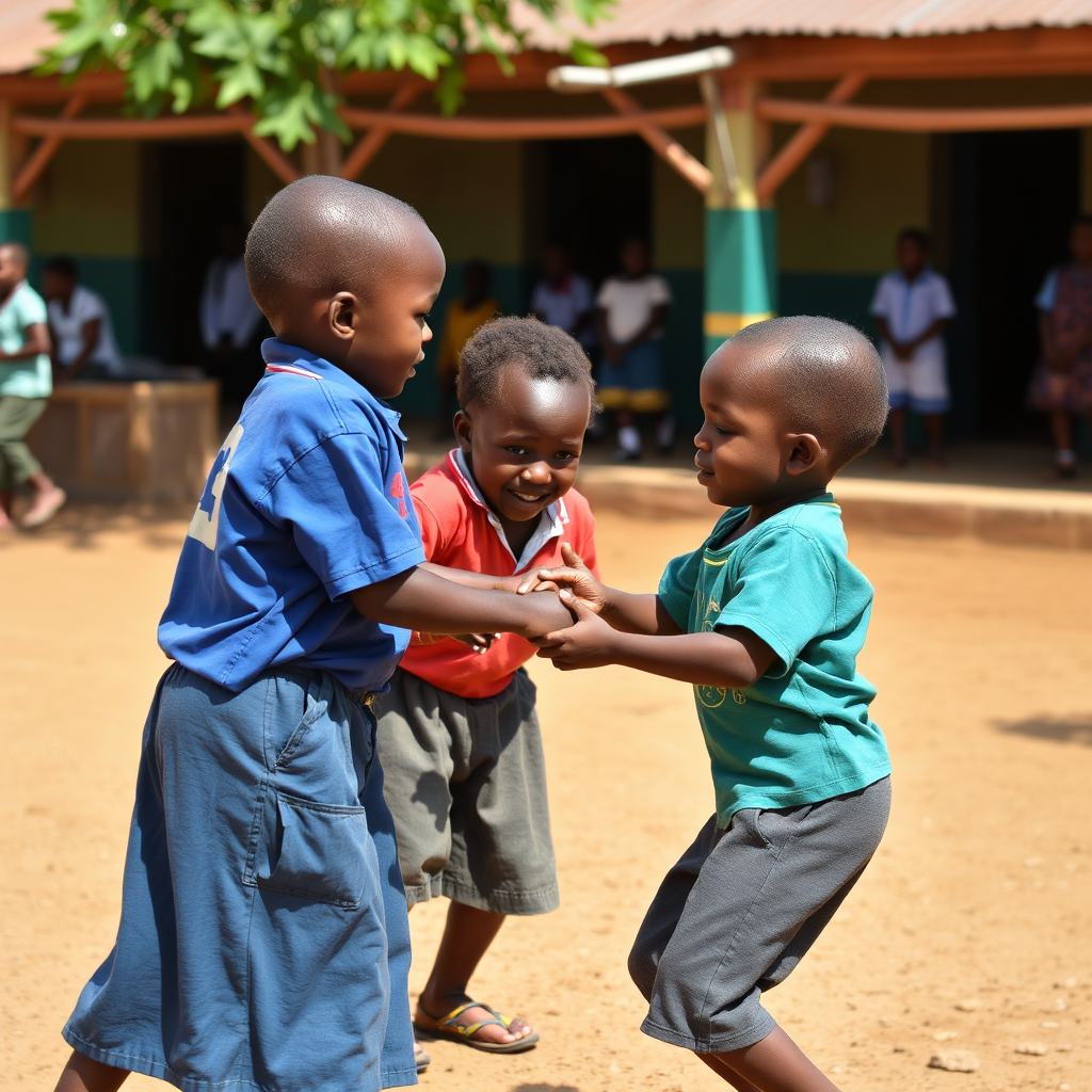 A photorealistic image of children playing in a field of wildflowers. The background is a sunset over the horizon. The lighting is soft and warm. The colors are vibrant and playful. The camera angle is a wide angle, showing the entire field. Texture details capture the petals and grass. Style: Romantic realism. Technical Specs: 4K resolution, high quality.