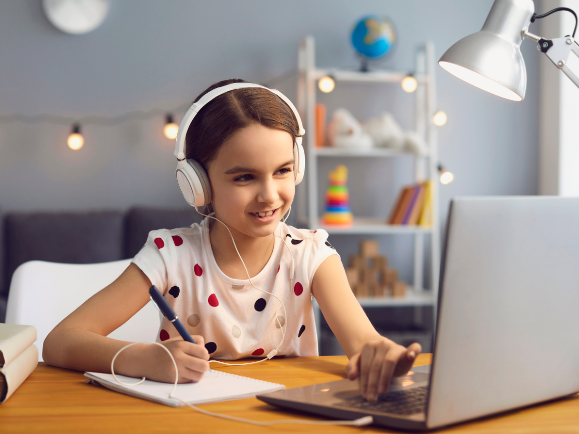 A close-up, photorealistic image of a student receiving personalized online help with their French homework. Corinne is providing feedback and guidance on a digital document. The focus should be on the one-on-one interaction and the personalized support provided.