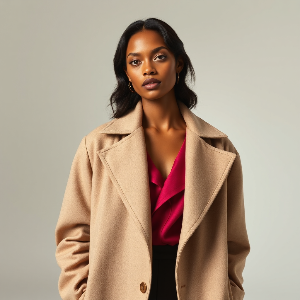 Stylish outerwear like coats or jackets.