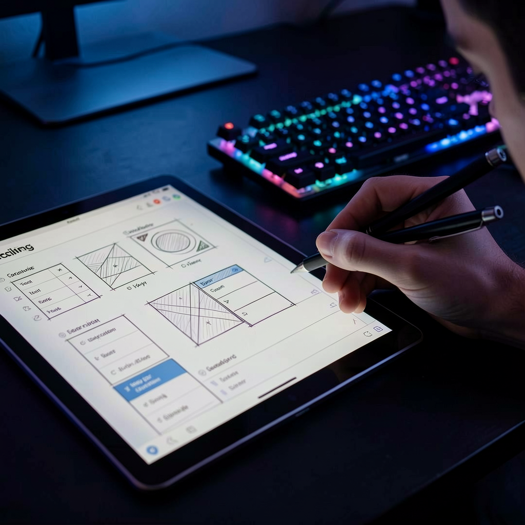 Designer working on a tablet