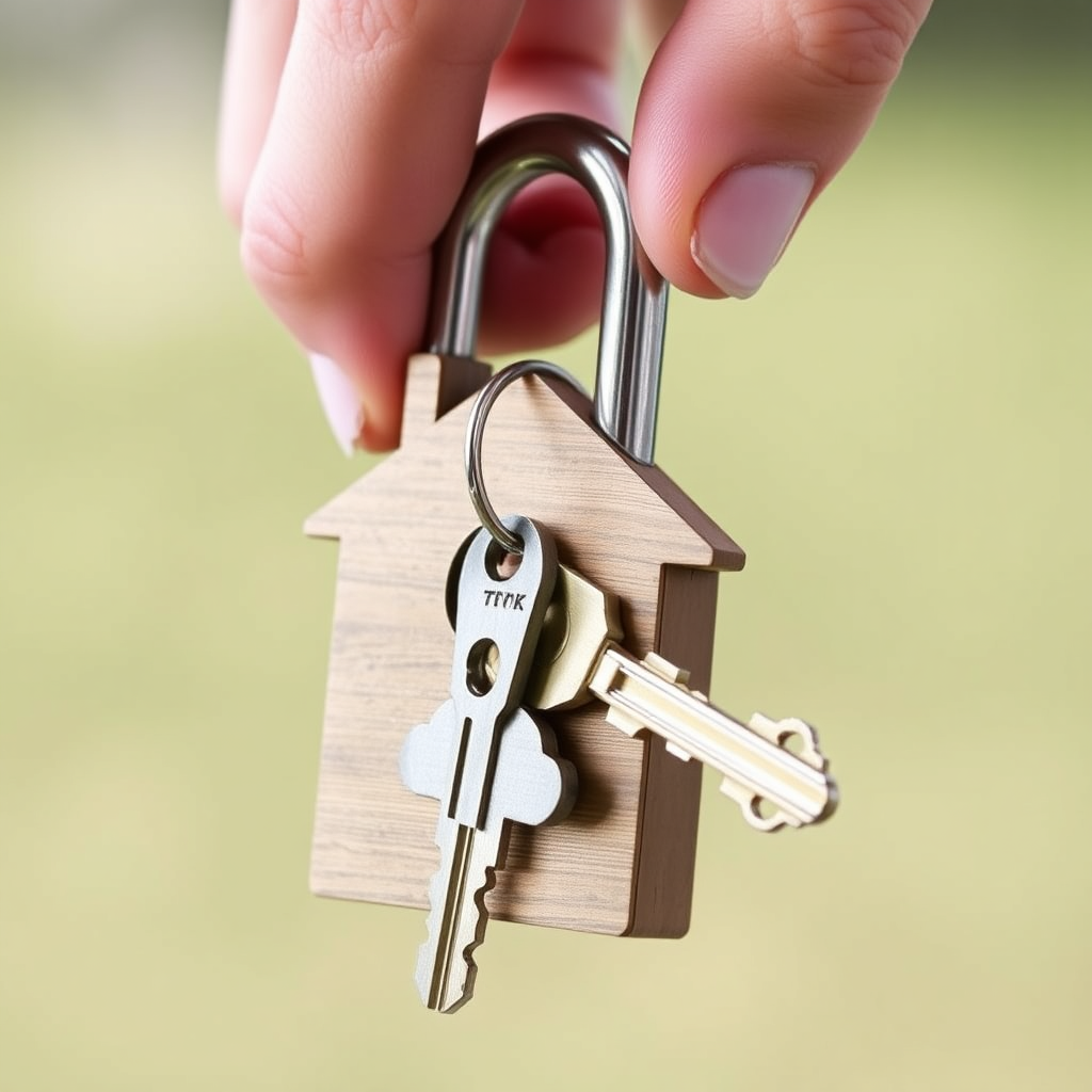 An image showing a hand holding a custom-made key that perfectly fits a lock shaped like a house. The image should represent customized solutions.
