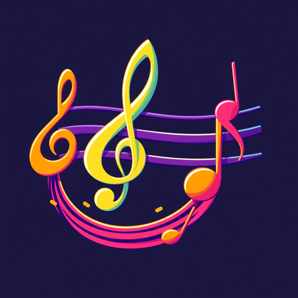 Ilustrasi Nada Musik Membentuk Logo untuk Jingle