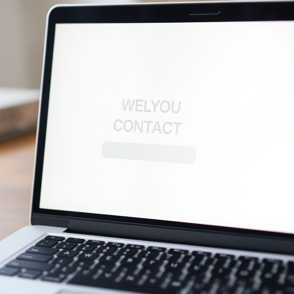 A simple contact form on a laptop screen.