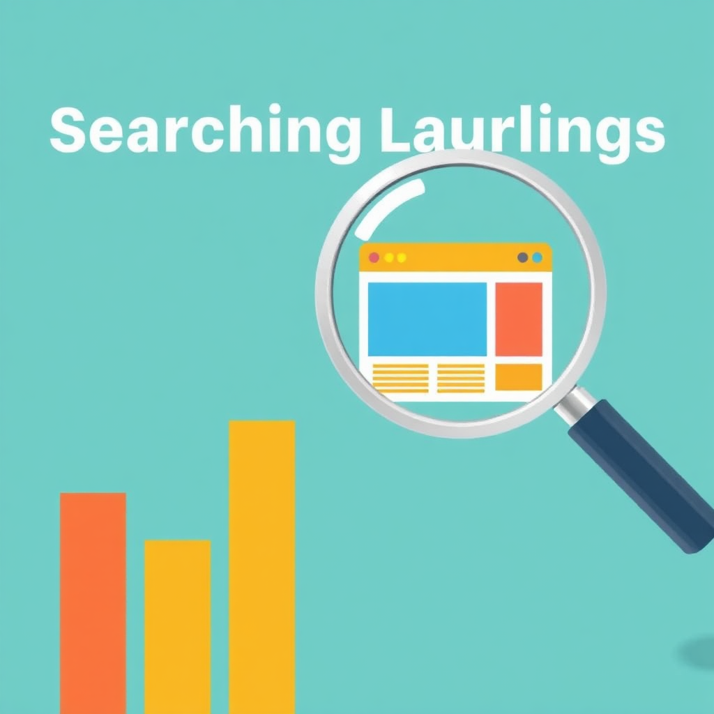 A stylized image depicting a website climbing a graph, symbolizing improved search engine rankings. A magnifying glass focuses on the website, highlighting its optimized content. The color palette is bright and optimistic, with greens and blues dominating.