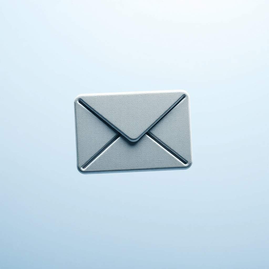An email icon that is floating in the air.