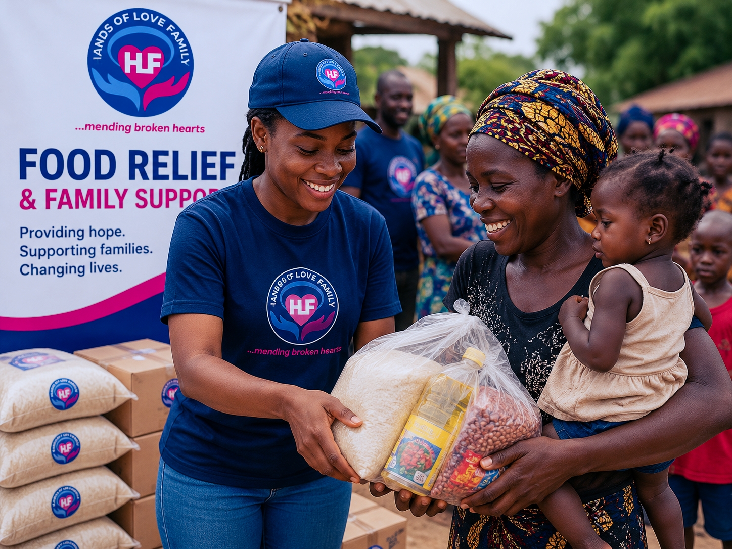 Food relief distribution by Hands Of Love Family Foundation