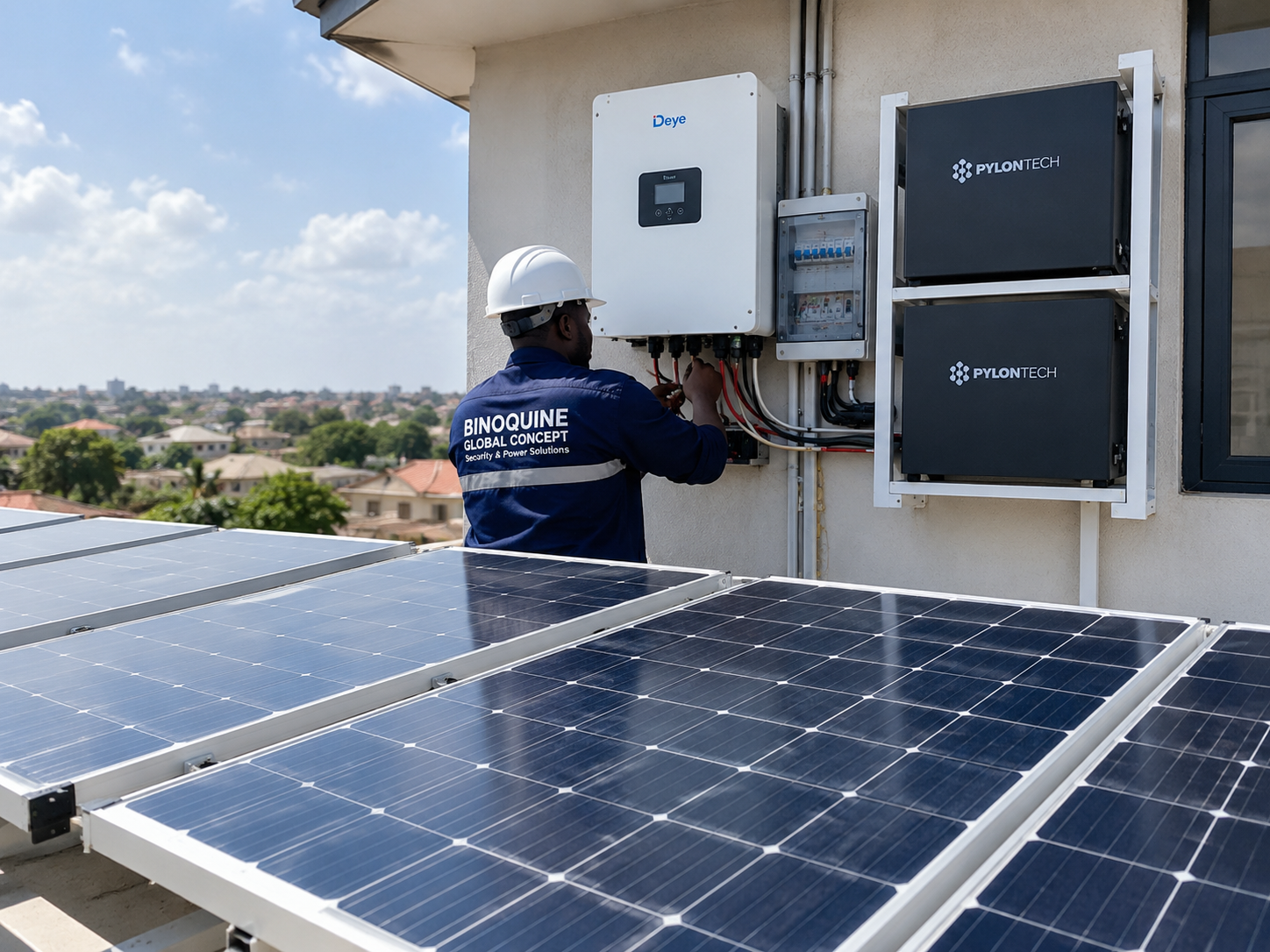 Solar Panel and Inverter Power System Setup