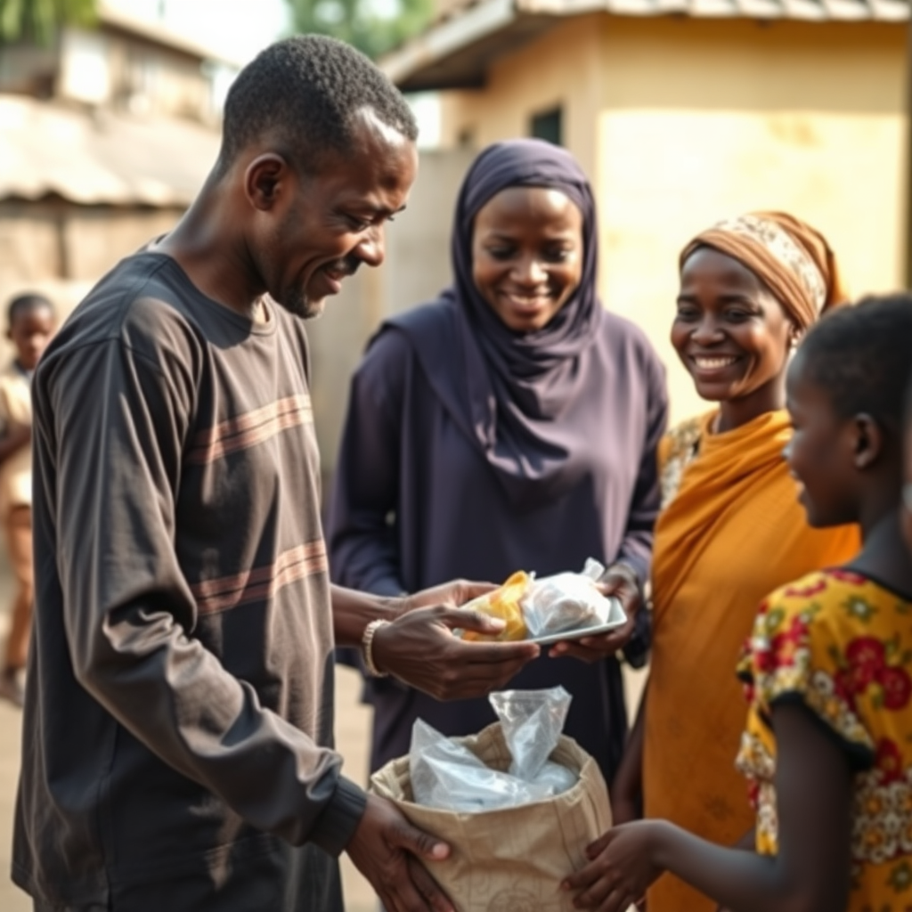 Summary image: volunteers distributing essentials