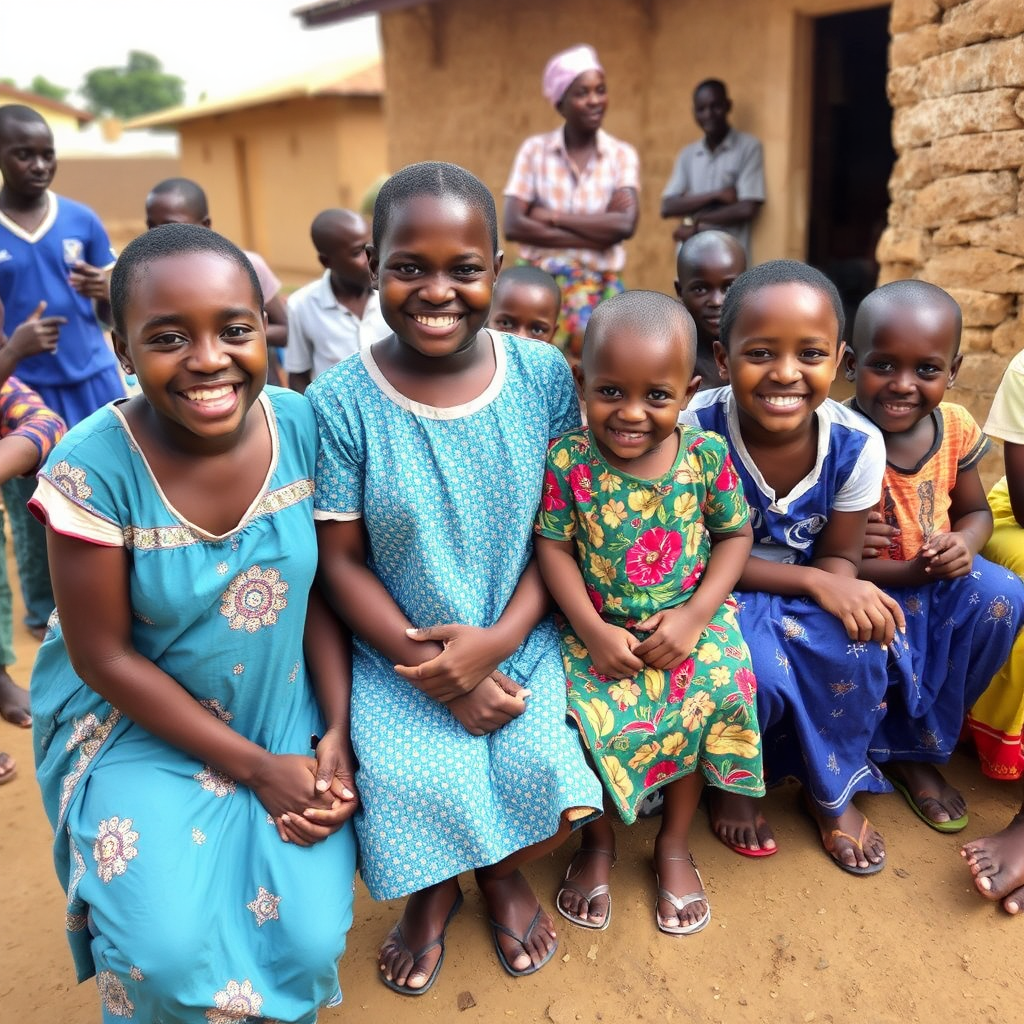 Smiling family supported by the Foundation