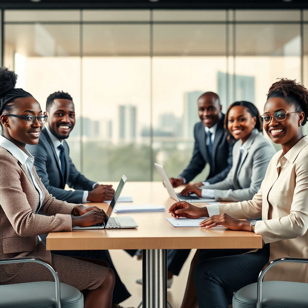 Professional African business team