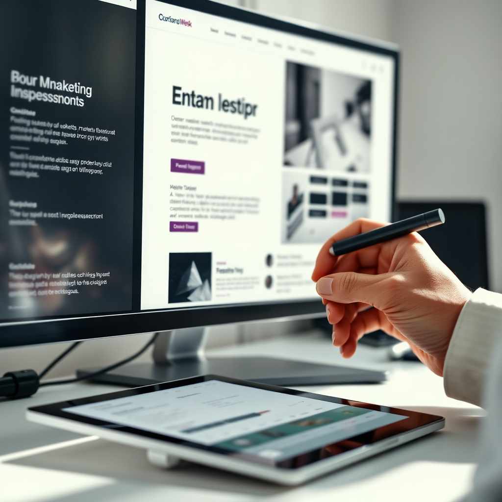 Designer building a modern website interface