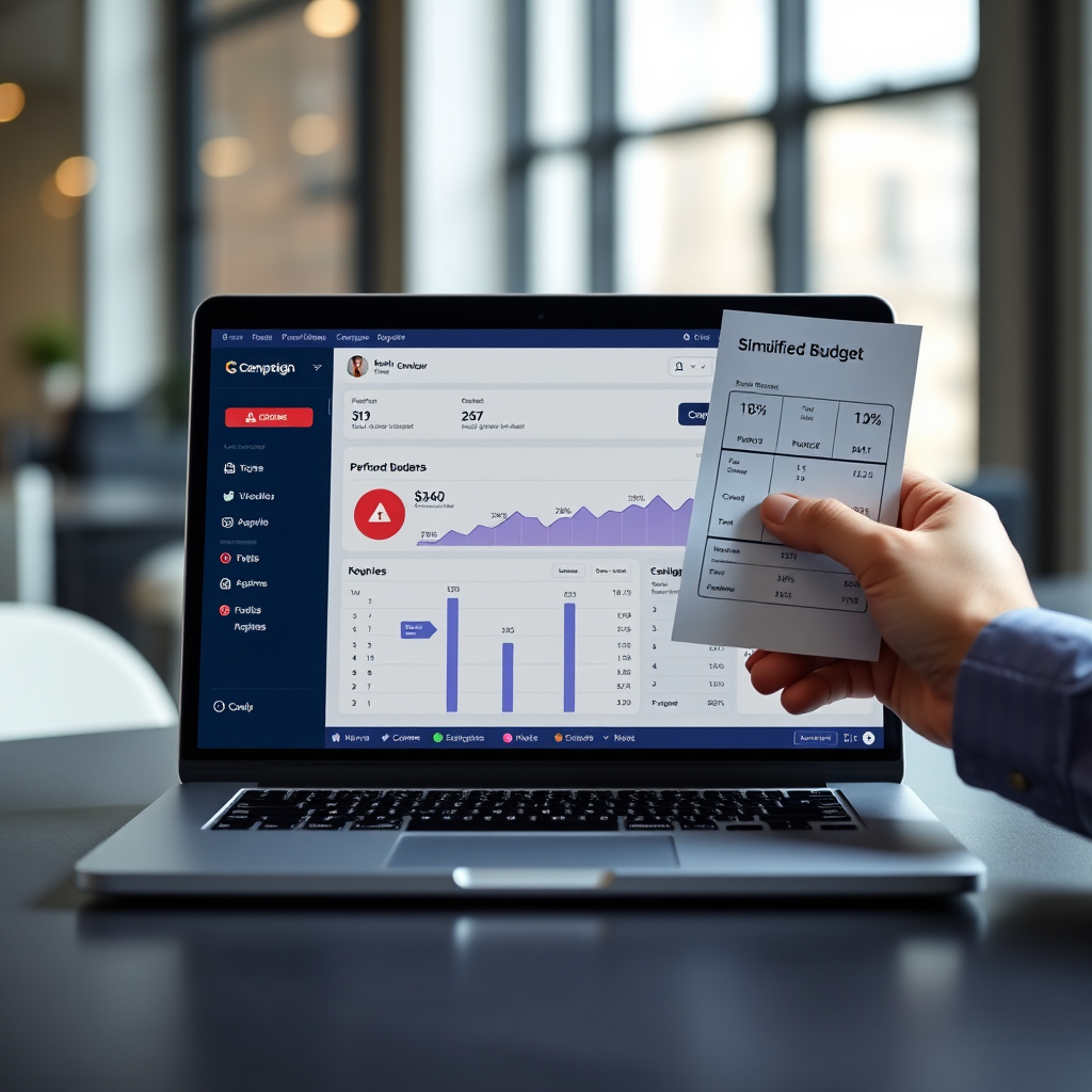 Paid ads dashboard with performance metrics
