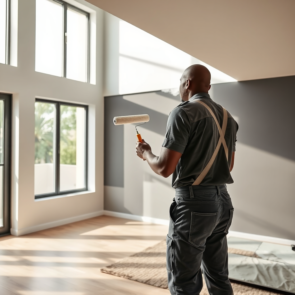 Professional interior painting in a modern space