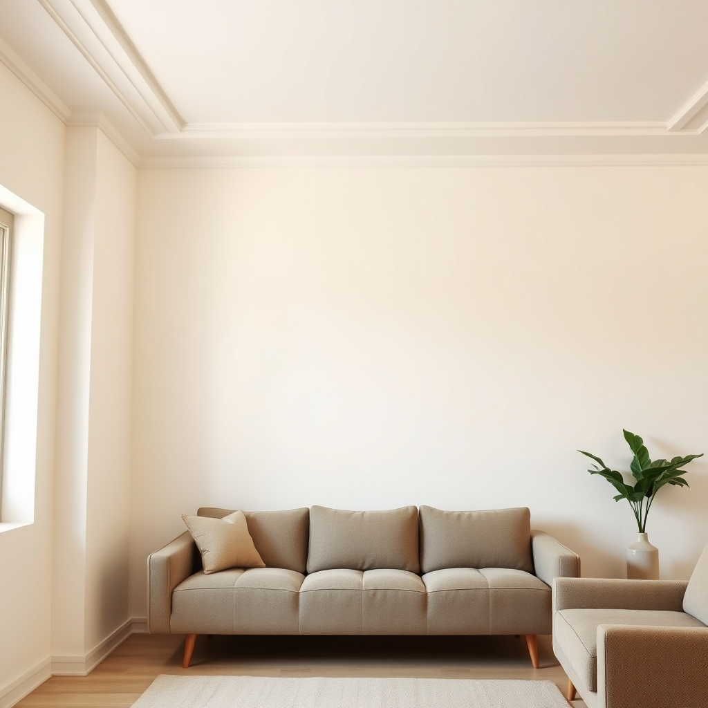 Smooth matte interior wall finish with clean edges